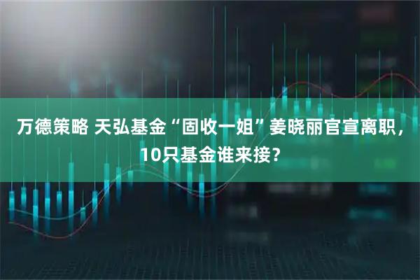 万德策略 天弘基金“固收一姐”姜晓丽官宣离职,10只基金谁来接?