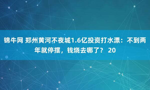 锦牛网 郑州黄河不夜城1.6亿投资打水漂：不到两年就停摆，钱烧去哪了？ 20